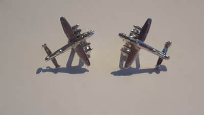 Solid Silver Lancaster Bomber Cufflinks £90. Other designs available.